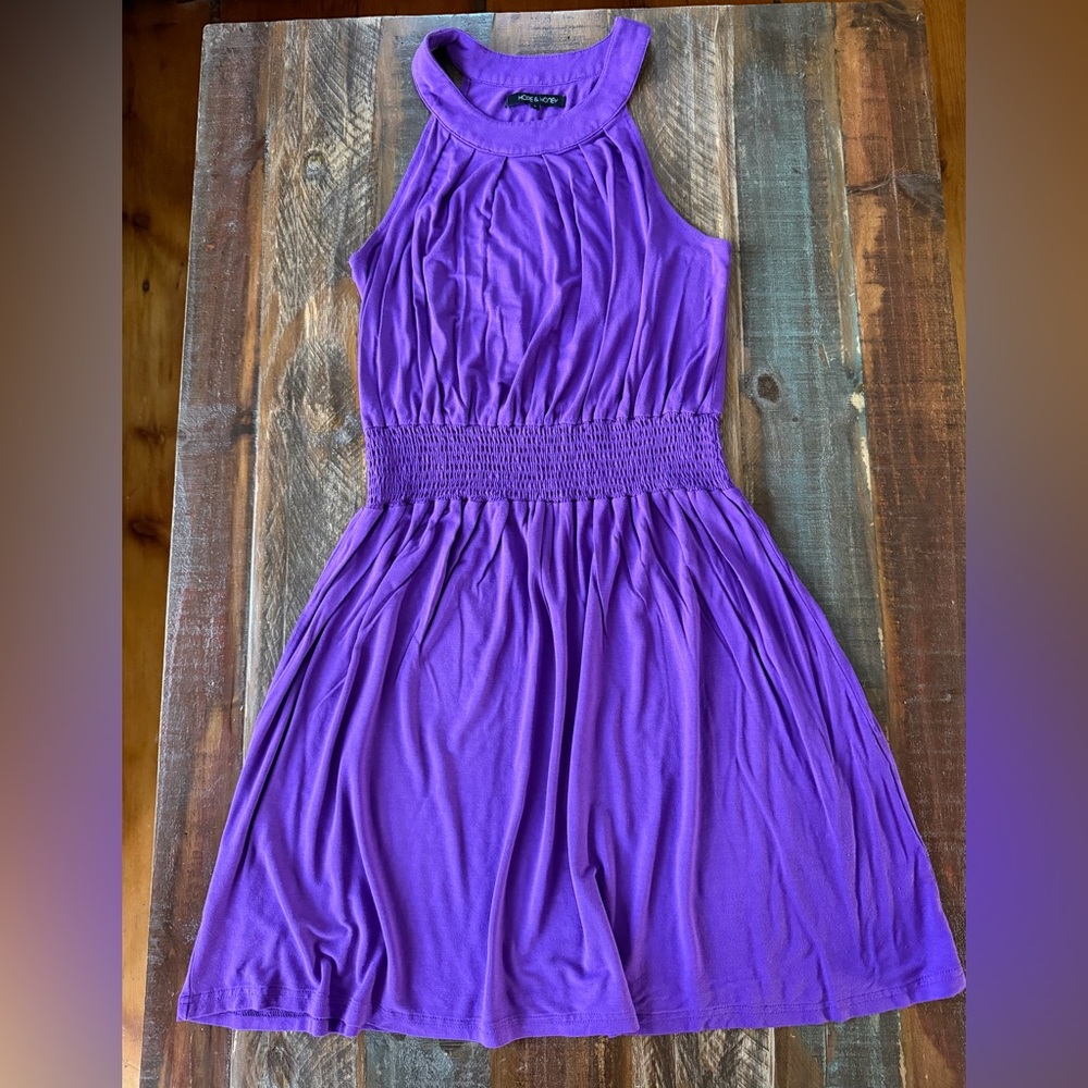 Hope & Honey Women’s L Purple Sleeveless Halter Smocked Waist Dress | SKU 0252